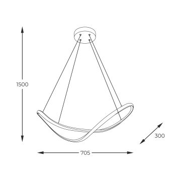 Zuma Line - LED Пендел LED/45W/230V 3000/4000/6000K черен