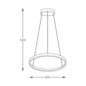 Zuma Line - LED Пендел LED/28W/230V 3000/4000/6000K Ø 60 см черен