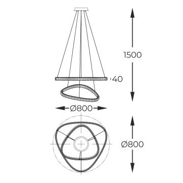 Zuma Line - LED Димируем кристален полилей на връв LED/36W/230V 2700-6000K + дистанционно управление