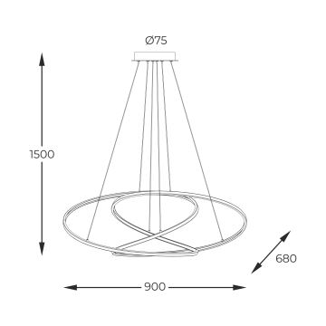 Zuma Line - LED Димируем пендел LED/56W/230V златист