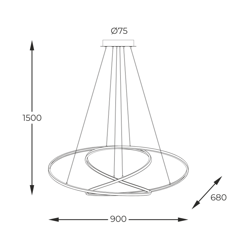 Zuma Line - LED Димируем пендел LED/56W/230V златист