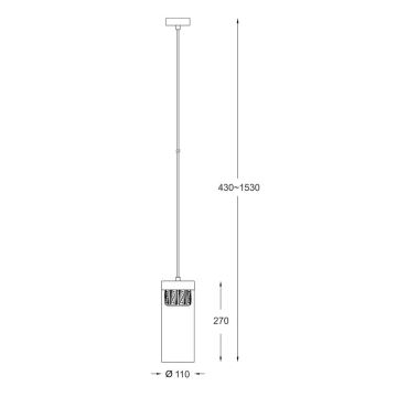 Zuma Line - Пендел 1xG9/28W/230V месинг