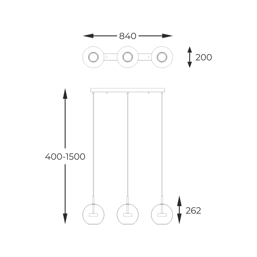 Zuma Line - LED Пендел 3xLED/5W/230V сребрист