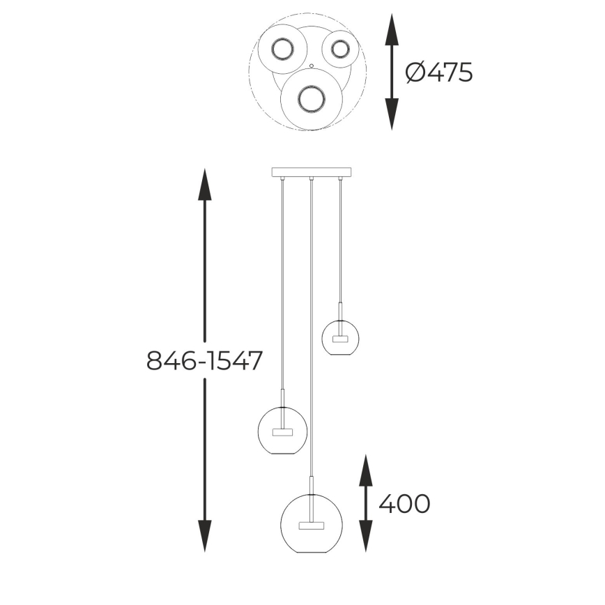 Zuma Line - LED Пендел 3xLED/5W/230V златист