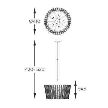 Zuma Line - Пендел 5xE14/40W/230V златист