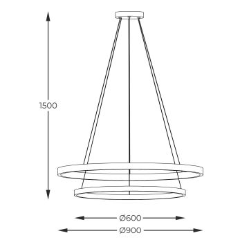 Zuma Line - LED Пендел LED/72W/230V 3000/4000/6000K Ø 90 см черен