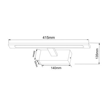 Zuma Line - LED Лампа за огледало в баня LED/12W/230V 41 см IP44 черен