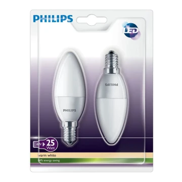 К-кт 2 бр. LED свещ Philips E14/4W/230V - CANDLE