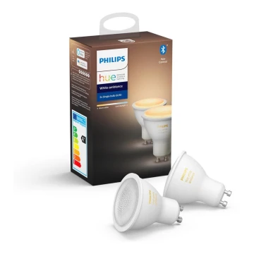 К-кт 2бр. LED димируеми крушки Philips Hue WHITE AMBIANCE GU10/5W/230V 2200–6500K