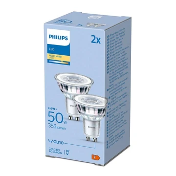 К-кт 2бр. LED крушки Philips GU10/4,6W/230V 2700K