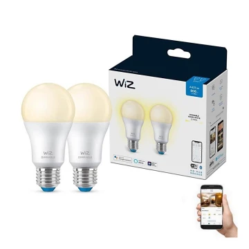 К-кт 2x LED Димируема крушка A60 E27/8W/230V 2700K CRI 90 Wi-Fi - WiZ