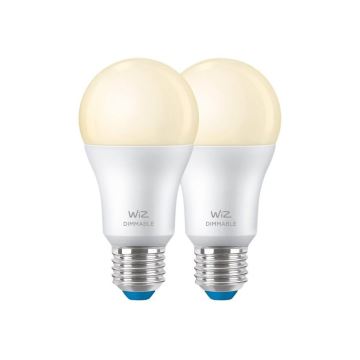 К-кт 2x LED Димируема крушка A60 E27/8W/230V 2700K CRI 90 Wi-Fi - WiZ