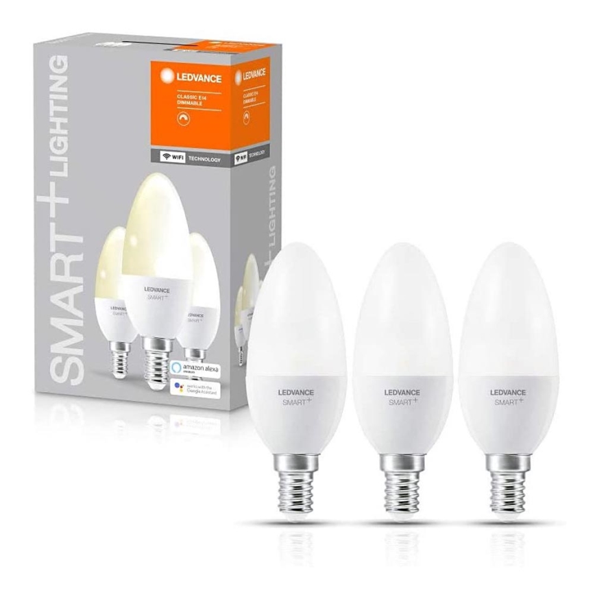 К-кт 3бр. LED димируеми крушки SMART+ E14/5W/230V 2700K Wi-Fi - Ledvance