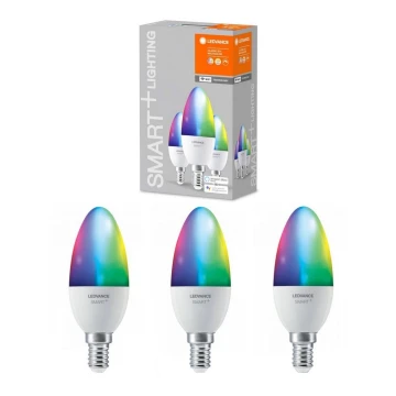 К-кт 3бр. LED RGBW димируеми крушки SMART+ E14/5W/230V 2700K-6500K Wi-Fi - Ledvance