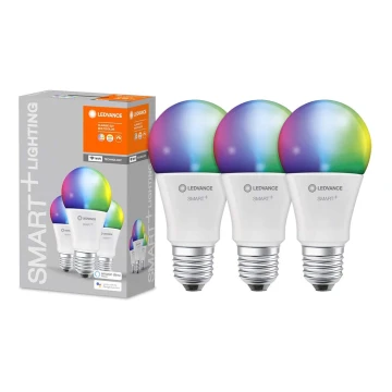 К-кт 3бр. LED RGBW димируеми крушки SMART+ E27/9W/230V 2700K-6500K Wi-Fi - Ledvance