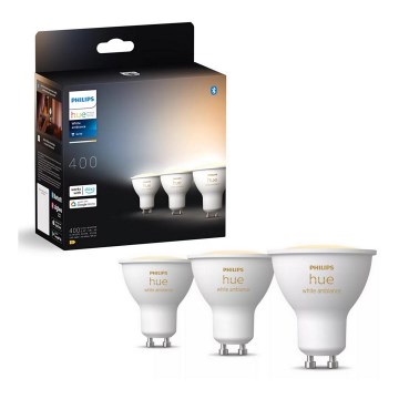 К-кт 3x LED Димируема крушка Philips Hue WHITE AMBIANCE GU10/4,2W/230V 2200-6500K