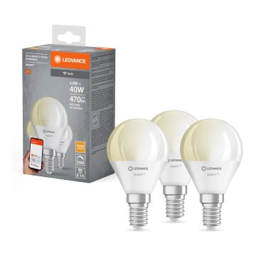 К-кт 3x LED Димируема крушка SMART+ P40 E14/4,9W/230V 2700K Wi-Fi - Ledvance