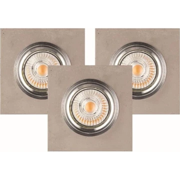 К-кт 3x LED Лампа за окачен таван VITAR 1xGU10/5W/230V CRI 90 бетон – FSC сертифицирано