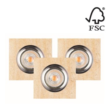 К-кт 3x LED Лампа за окачен таван VITAR 1xGU10/5W/230V CRI 90 пясъчник – FSC сертифицирано