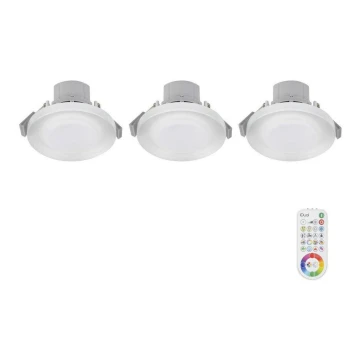 К-кт 3x LED RGB Димируема лампа за окачен таван на баня ARGON LED/7,3W/230V IP44 + дистанционно управление