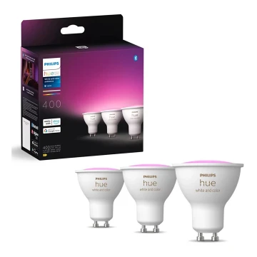 К-кт 3x LED RGBW Димируема крушка Philips Hue WHITE AND COLOR AMBIANCE GU10/4,2W/230V 2000-6500K