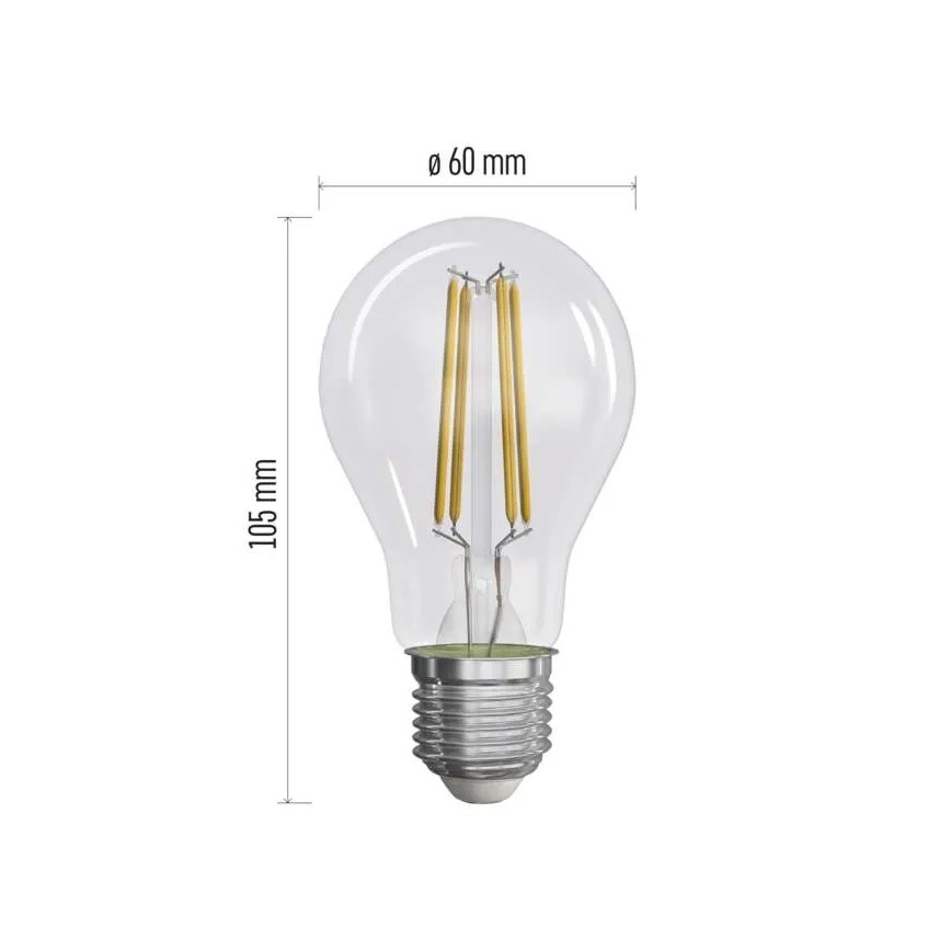 К-кт 3x LED Крушка FILAMENT A60 E27/5W/230V 4000K