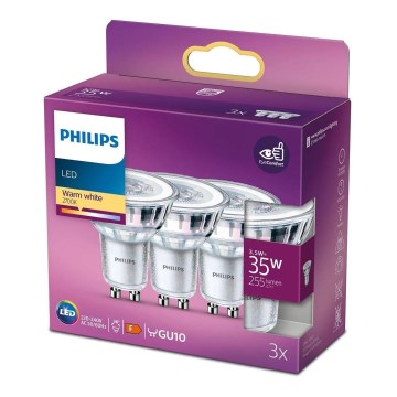 К-кт 3x LED Крушка Philips GU10/3,5W/230V 2700K