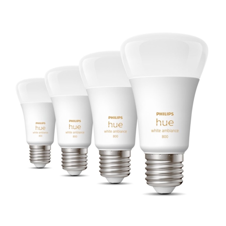 К-кт 4 бр. LED димируеми крушки Philips Hue WHITE AMBIANCE E27/6W/230V 2200-6500K