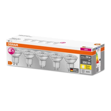 К-кт 5x LED Крушка PAR16 GU10/4,3W/230V 2700K 36° - Osram