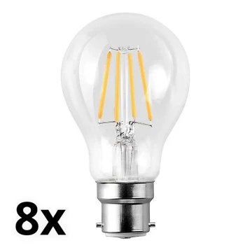 К-кт 8бр. LED крушки A60 B22/7W/230V 2700K