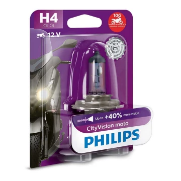 Крушка за мотор Philips X-TREME CITY VISION MOTO 12342CTVBW H4 P43t-38/55W/12V