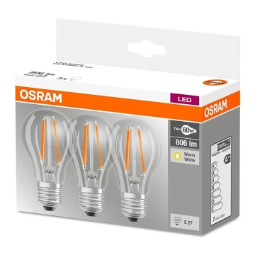 КОМПЛЕКТ 3x LED Крушка VINTAGE E27/7W/230V 2700K - Osram