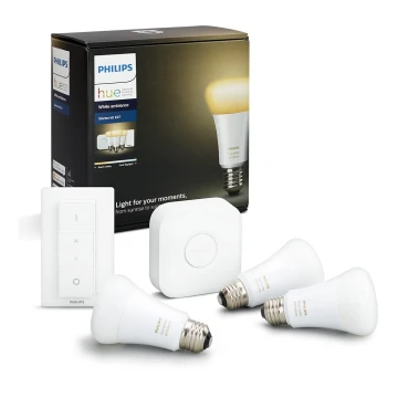 Основен комплект Philips Hue WHITE AMBIANCE 3xE27/9,5W/230V